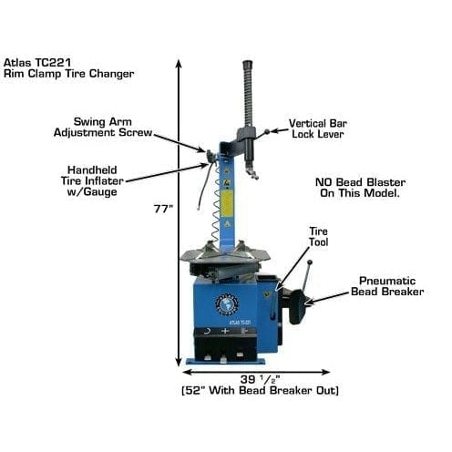 Atlas TC221 Tire Changer + WB11 Motorcycle Wheel Balancer Combo