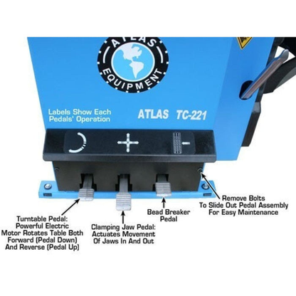 Atlas TC221 Tire Changer + WB11 Motorcycle Wheel Balancer Combo