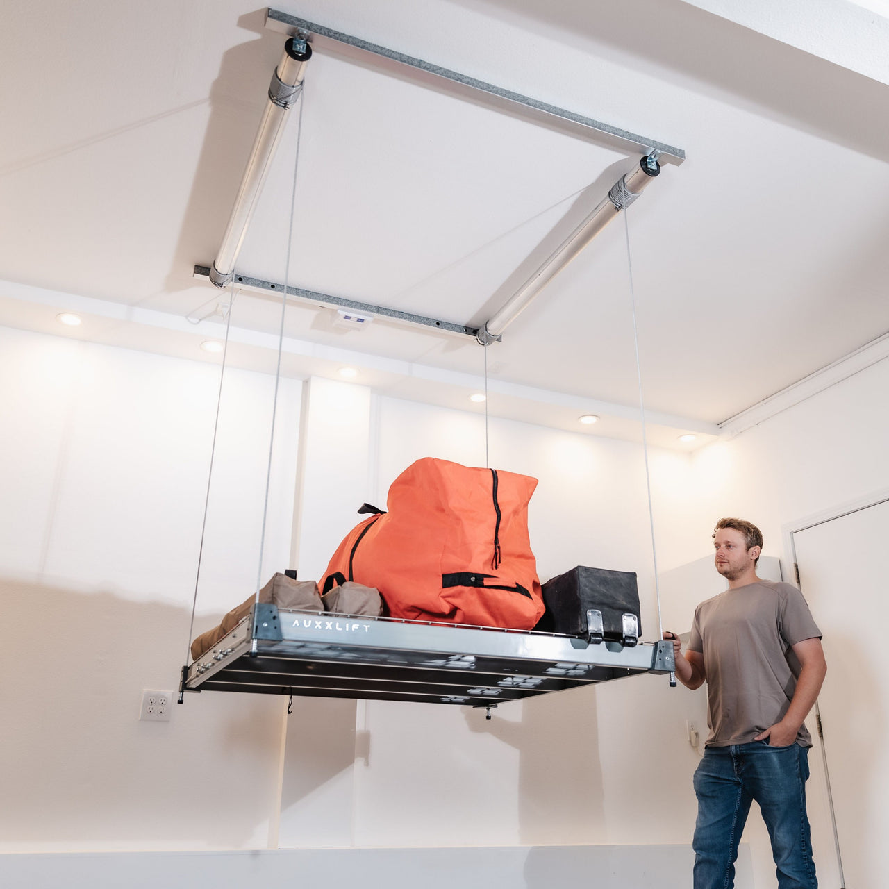 Auxx-Lift – Motorized Overhead Garage Storage Platform
