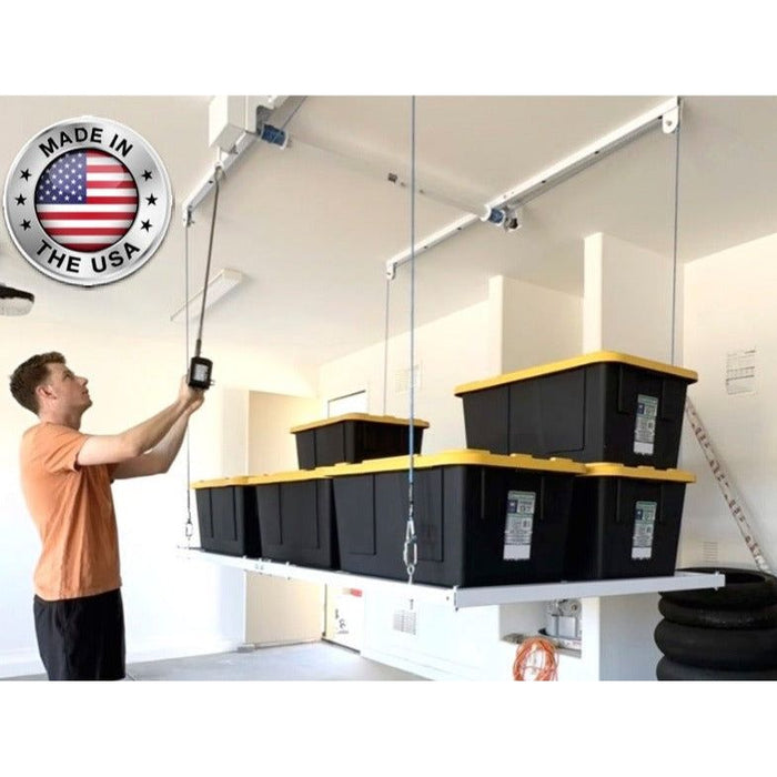 Retractable Ceiling Storage System E-Z Storage 4′ x 8′ Retractable Ceiling Storage Garage Lift – Equip ...