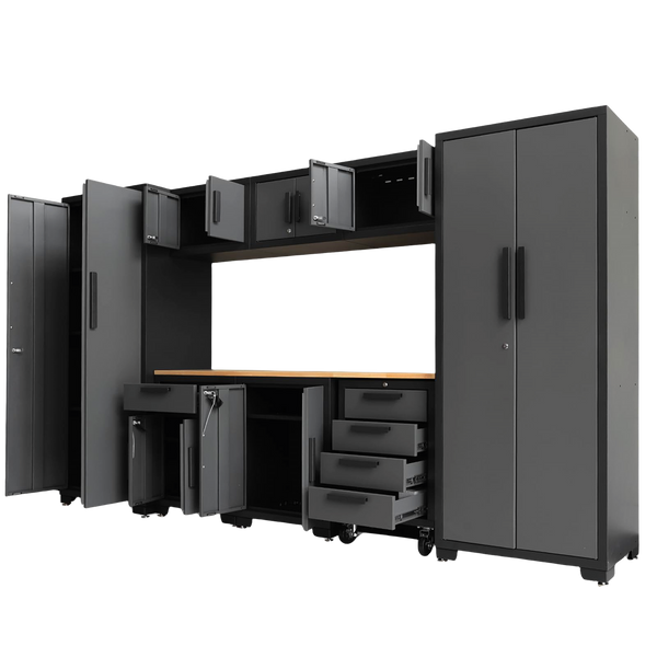Chery Industrial 9-Piece Garage Storage Cabinet Set